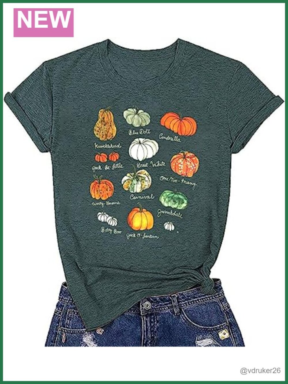 Womens Pumpkin Graphic T-Shirt Cotton Blend Crew Neck Short Sleeve Fall